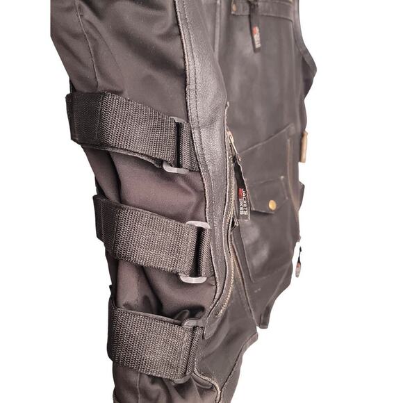 Jackets 4 Bikes Men's Motorcycle Vest Leather Dual Concealed Carry Pockets - Picture 5 of 8